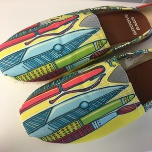 Groove Bags Canvas Print Shoes Like New Size 7.5W